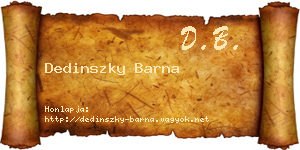 Dedinszky Barna névjegykártya